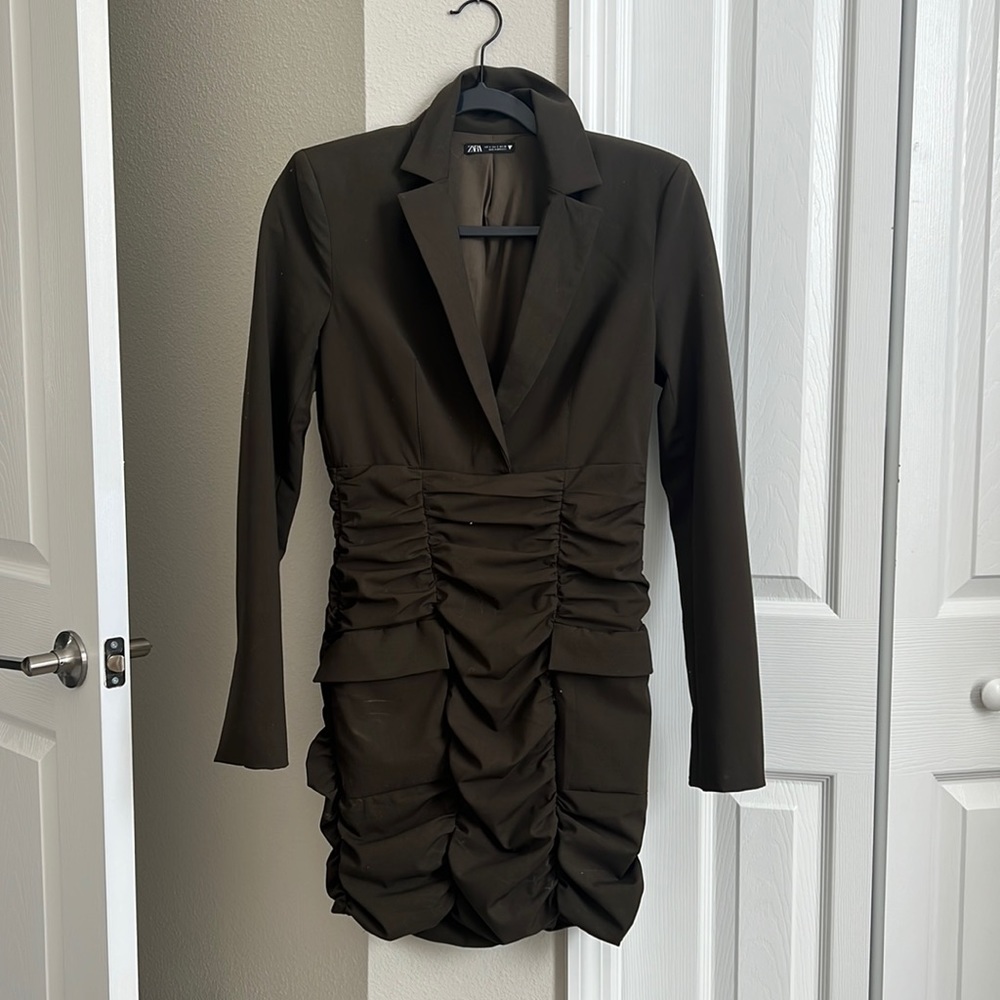 Zara Dark Green Suit Dress